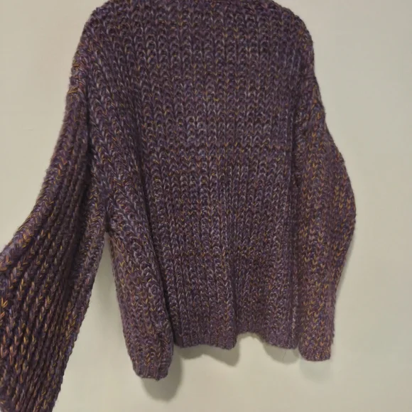 Topshop Purple Multicolor V-Neck Knit Sweater Size 4-6 - Picture 6 of 7